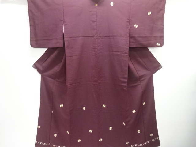 JAPANESE KIMONO / ANTIQUE OMESHI / TAISHO ROMAN STYLE / SILK / WOVEN ABSTRACT PATTERN